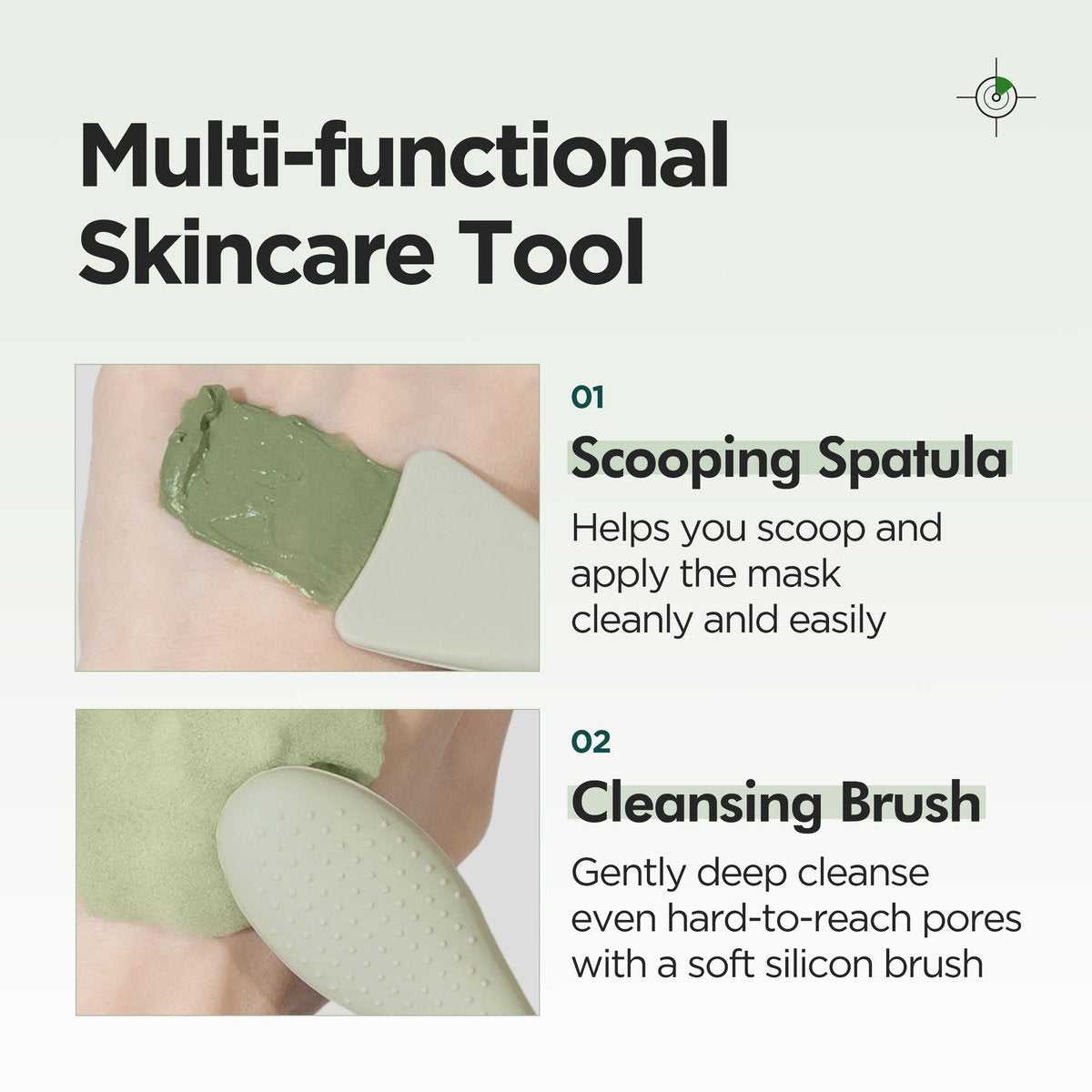 P.CALM Dual Pore Cleansing Brush for Blackheads Removal & Face Scrubber - Gentle Silicone Exfoliation & Deep Pore Cleaning Massager (Pale Green) - görsel 3
