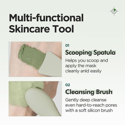 P.CALM Dual Pore Cleansing Brush for Blackheads Removal & Face Scrubber - Gentle Silicone Exfoliation & Deep Pore Cleaning Massager (Pale Green)