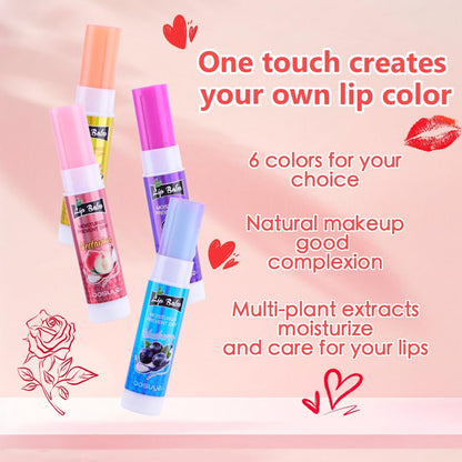 Fruit Flavor Lip Balm 6-Pack – Natural All-Day Moisturizer with Vitamin E & Coconut Oil for Chapped Lips