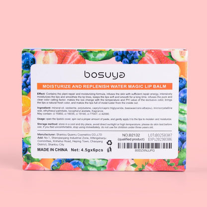 Fruit Flavor Lip Balm 6-Pack – Natural All-Day Moisturizer with Vitamin E & Coconut Oil for Chapped Lips