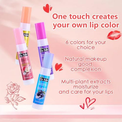 Fruit Flavor Lip Balm 6-Pack – Natural All-Day Moisturizer with Vitamin E & Coconut Oil for Chapped Lips