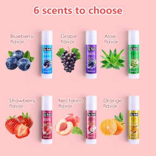 Fruit Flavor Lip Balm 6-Pack – Natural All-Day Moisturizer with Vitamin E & Coconut Oil for Chapped Lips - görsel 6