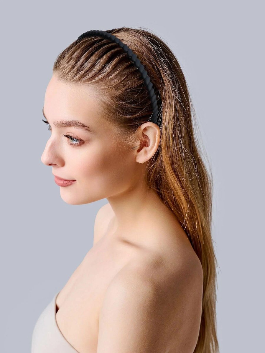Non-Slip Headbands with Teeth for Women - Plastic Comb Headband, Hairbands for Girls, 4-Pack Neutral - görsel 4