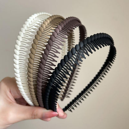 Non-Slip Headbands with Teeth for Women - Plastic Comb Headband, Hairbands for Girls, 4-Pack Neutral
