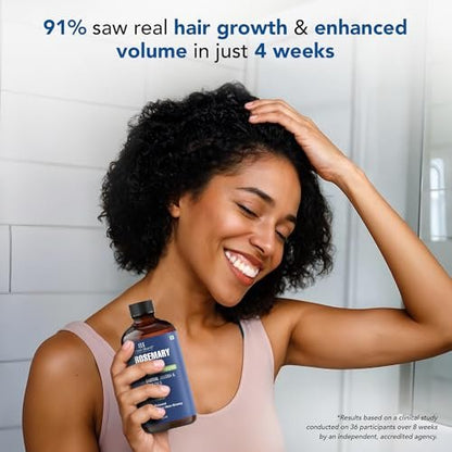 Botanic Hearth 100% Pure Rosemary Oil for Hair Growth - Infused with Biotin, Jojoba & Castor Oil - Hair Tonic for Dry Damaged Hair, Strengthening, Healthier, 2.0 fl oz
