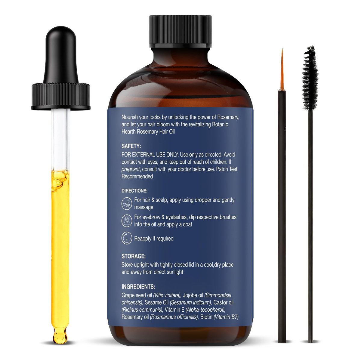 Botanic Hearth 100% Pure Rosemary Oil for Hair Growth - Infused with Biotin, Jojoba & Castor Oil - Hair Tonic for Dry Damaged Hair, Strengthening, Healthier, 2.0 fl oz - görsel 17