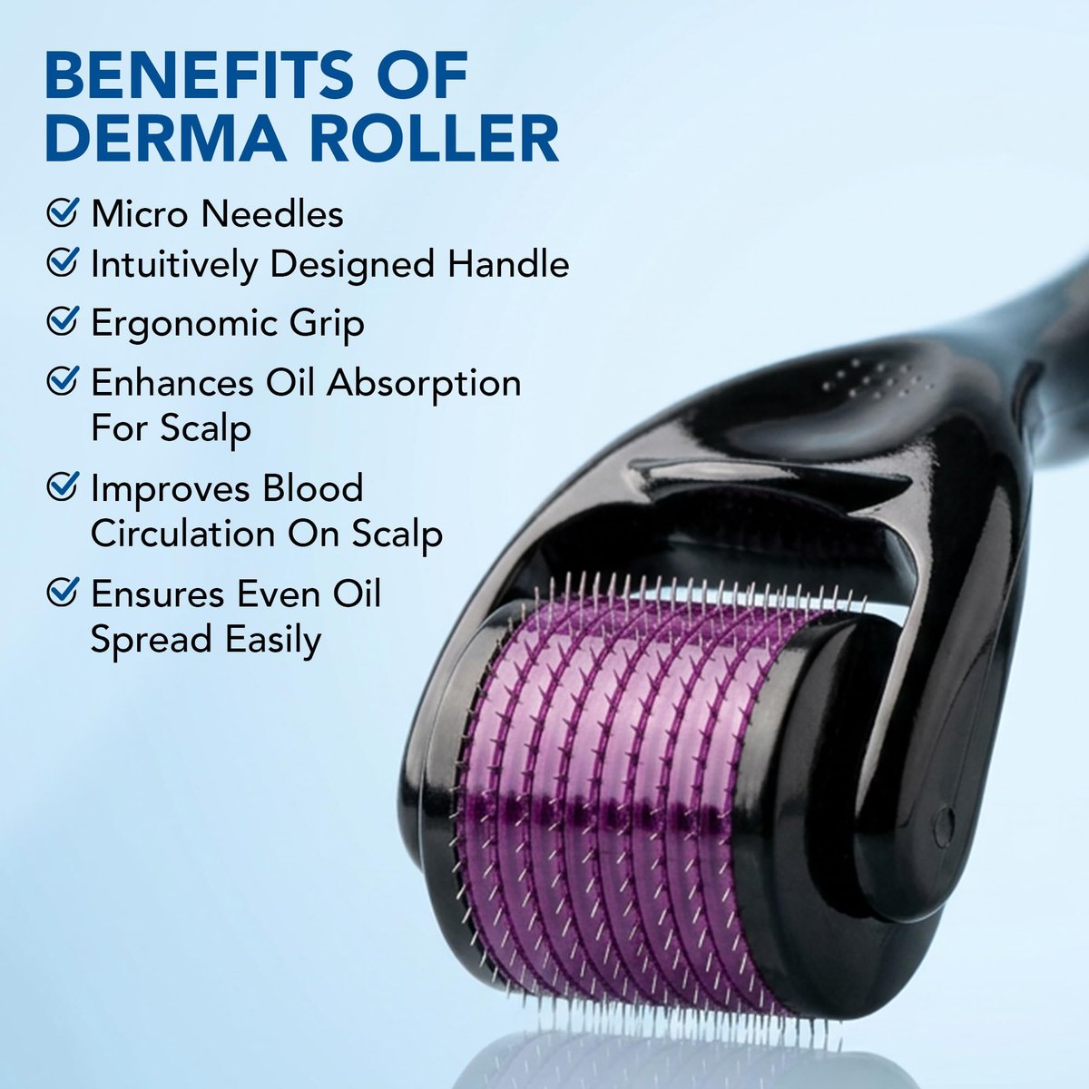 Botanic Hearth Derma Roller for Hair Growth with Rosemary Hair Oil (2 oz) – Microneedling Roller for Scalp, Beard & Face – for Women & Men – Includes Biotin, Jojoba & Castor Oil Avelisse
