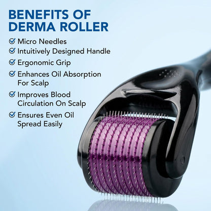 Botanic Hearth Derma Roller for Hair Growth with Rosemary Hair Oil (2 oz) – Microneedling Roller for Scalp, Beard & Face – for Women & Men – Includes Biotin, Jojoba & Castor Oil Avelisse
