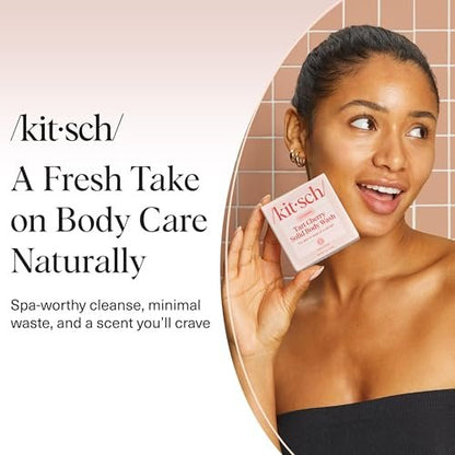 Kitsch Cleansing Tart Cherry Soap Bar - Refreshing Scent, Eco-Friendly Solid Body Wash, Sulfate & Paraben Free, Made in USA, 4oz