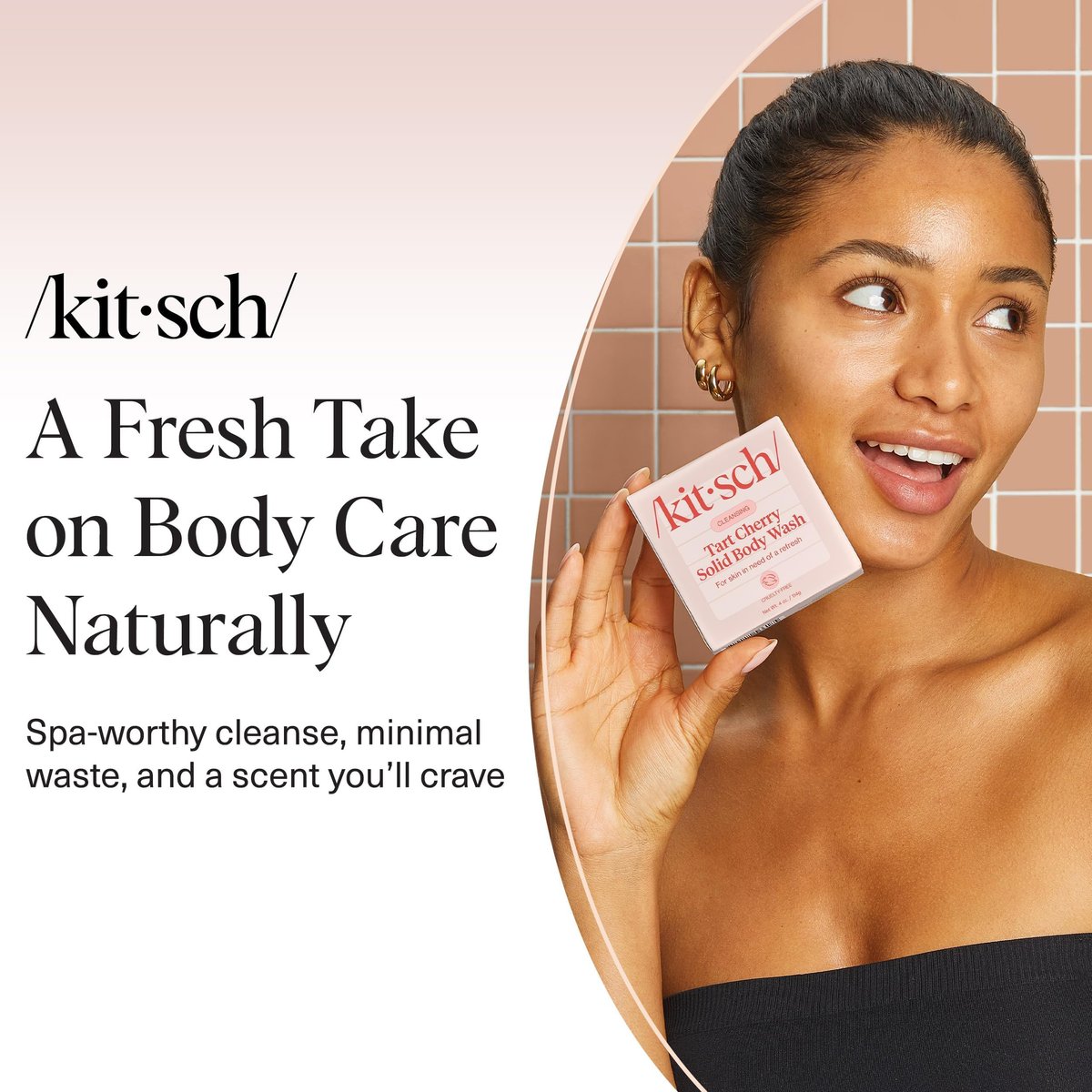 Kitsch Cleansing Tart Cherry Soap Bar - Refreshing Scent, Eco-Friendly Solid Body Wash, Sulfate & Paraben Free, Made in USA, 4oz - görsel 3