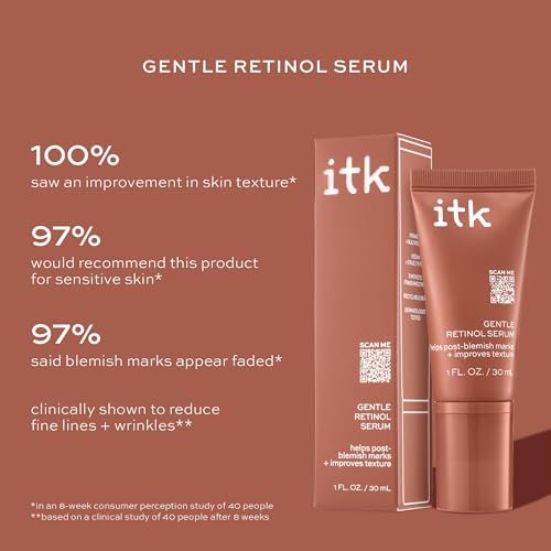 ITK Skincare Gentle Hydrating Nightly Retinol Facial Serum for All Skin Types, 1 oz - görsel 12