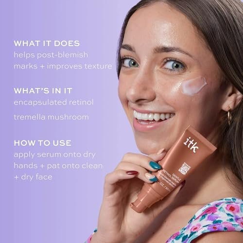 ITK Skincare Gentle Hydrating Nightly Retinol Facial Serum for All Skin Types, 1 oz - görsel 6