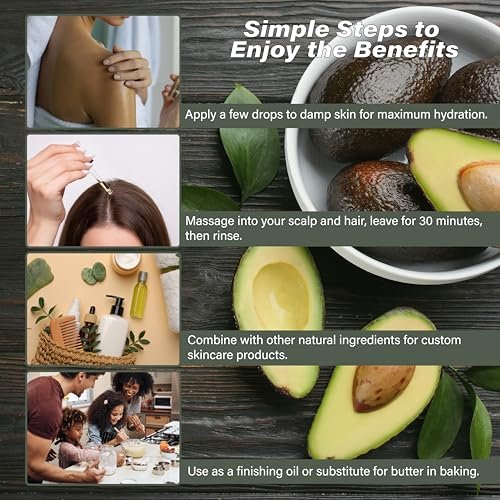 Plant Guru 100% Pure Cold Pressed Avocado Oil - 8 fl oz Natural Carrier Oil for Skin, Face, Hair Growth, DIY Creams, Lotions, Lip Balm & Soap Making - görsel 14
