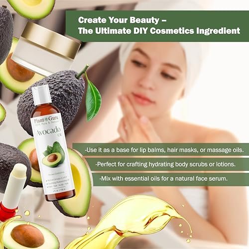Plant Guru 100% Pure Cold Pressed Avocado Oil - 8 fl oz Natural Carrier Oil for Skin, Face, Hair Growth, DIY Creams, Lotions, Lip Balm & Soap Making - görsel 10