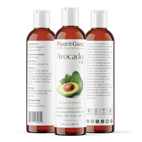 Plant Guru 100% Pure Cold Pressed Avocado Oil - 8 fl oz Natural Carrier Oil for Skin, Face, Hair Growth, DIY Creams, Lotions, Lip Balm & Soap Making - görsel 4