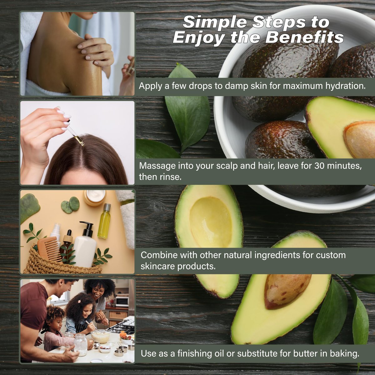 Plant Guru 100% Pure Cold Pressed Avocado Oil - 8 fl oz Natural Carrier Oil for Skin, Face, Hair Growth, DIY Creams, Lotions, Lip Balm & Soap Making - görsel 13