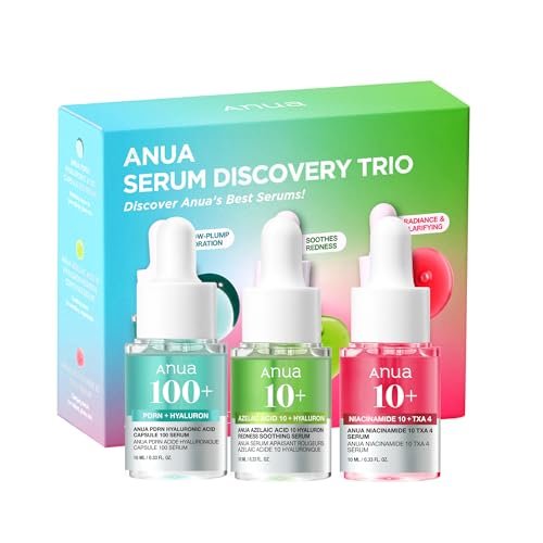 Anua Serum Discovery Trio - Mini Face Serum Travel Size Kit with Hyaluronic Acid, Niacinamide & Azelaic Acid, Hydrating Soothing Gift Set for Women, Korean Skincare Set - 10ml/0.33fl.oz × 3EA - görsel 2