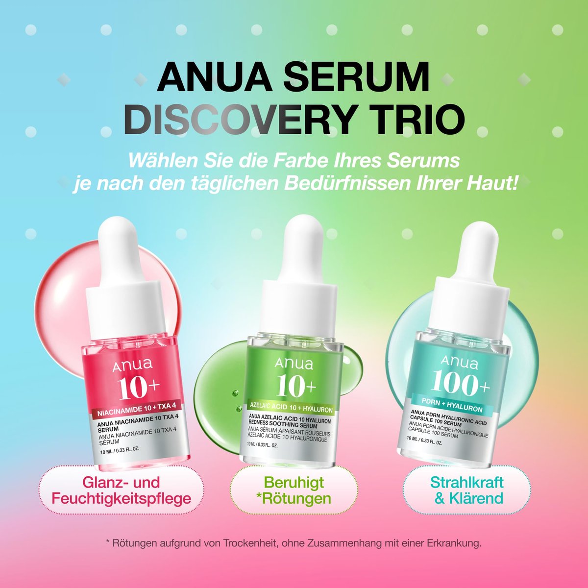 Anua Serum Discovery Trio - Mini Face Serum Travel Size Kit with Hyaluronic Acid, Niacinamide & Azelaic Acid, Hydrating Soothing Gift Set for Women, Korean Skincare Set - 10ml/0.33fl.oz × 3EA - görsel 3