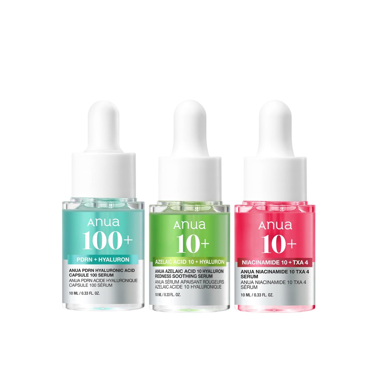 Anua Serum Discovery Trio - Mini Face Serum Travel Size Kit with Hyaluronic Acid, Niacinamide & Azelaic Acid, Hydrating Soothing Gift Set for Women, Korean Skincare Set - 10ml/0.33fl.oz × 3EA - görsel 17