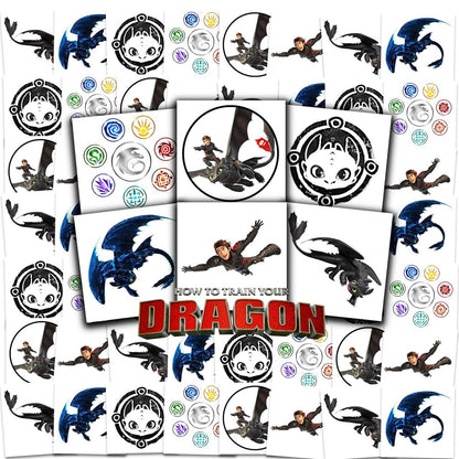How to Train Your Dragon Temporary Tattoos Party Favors Bundle – 70+ Individual 2x2 Inch Tattoos for Kids, Boys, Girls | Dragon Party Supplies