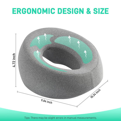 DabaTag Face Down Pillow Massage Headrest for Bed - Comfort Face Pillow for Stomach Sleeping, Face Cradle, Post-Surgery Recovery (Gray)