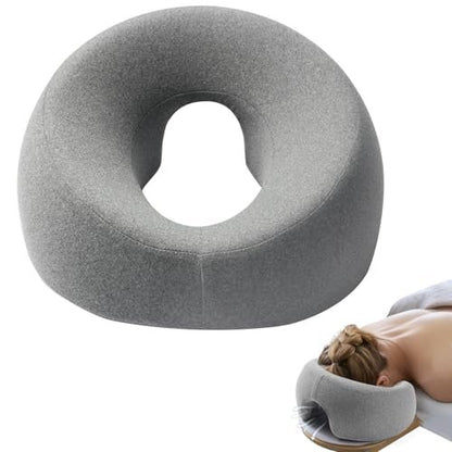 DabaTag Face Down Pillow Massage Headrest for Bed - Comfort Face Pillow for Stomach Sleeping, Face Cradle, Post-Surgery Recovery (Gray)