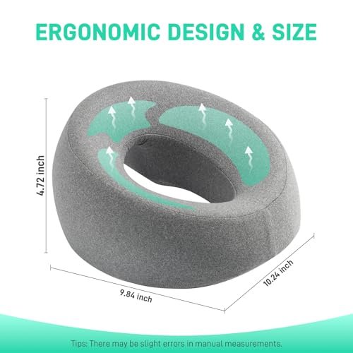 DabaTag Face Down Pillow Massage Headrest for Bed - Comfort Face Pillow for Stomach Sleeping, Face Cradle, Post-Surgery Recovery (Gray) - görsel 5