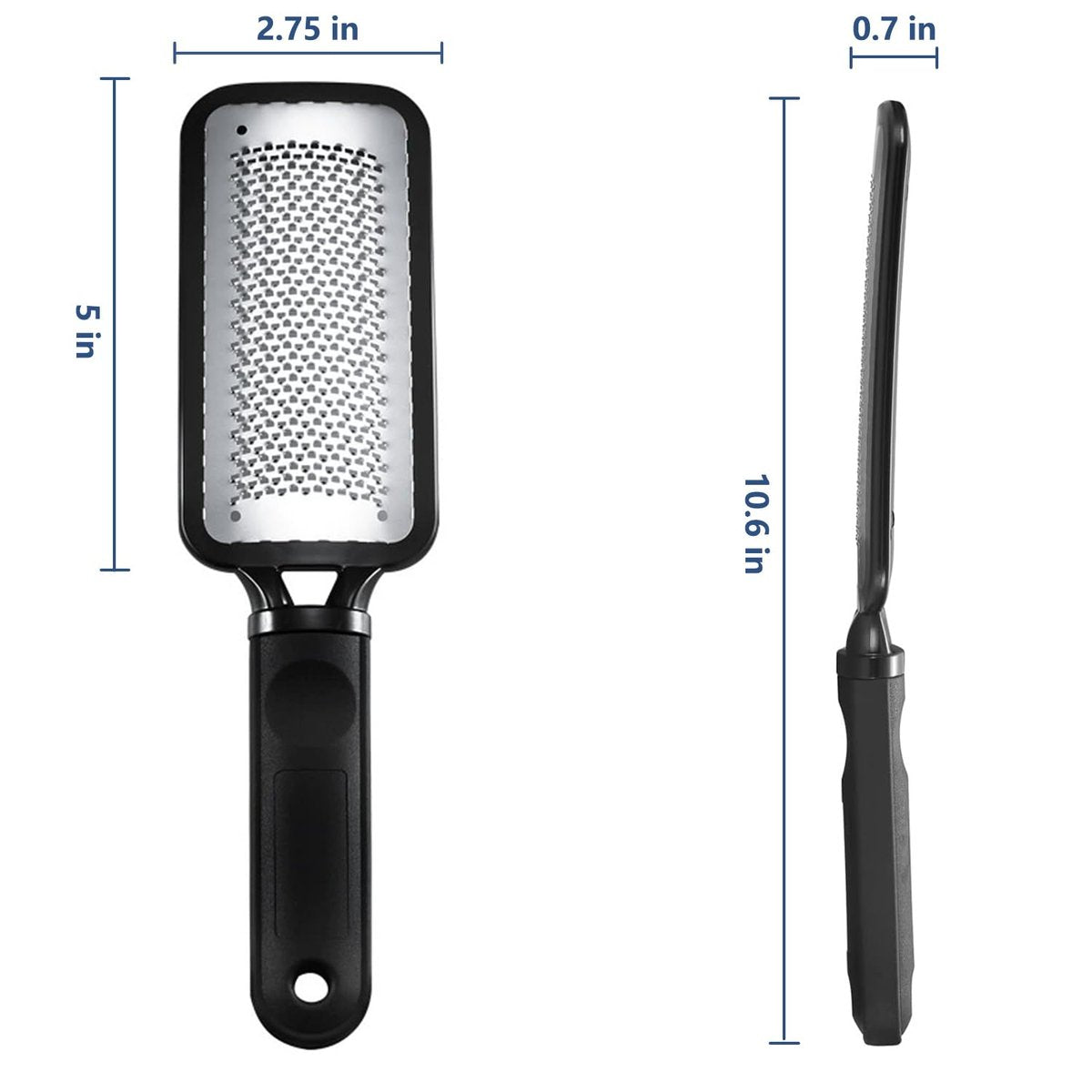 OHOO Stainless Steel Foot File Callus Remover – Professional Pedicure Scrubber for Dead Skin, Cracked Heels, and Foot Care (Black, 1 Count) - görsel 11