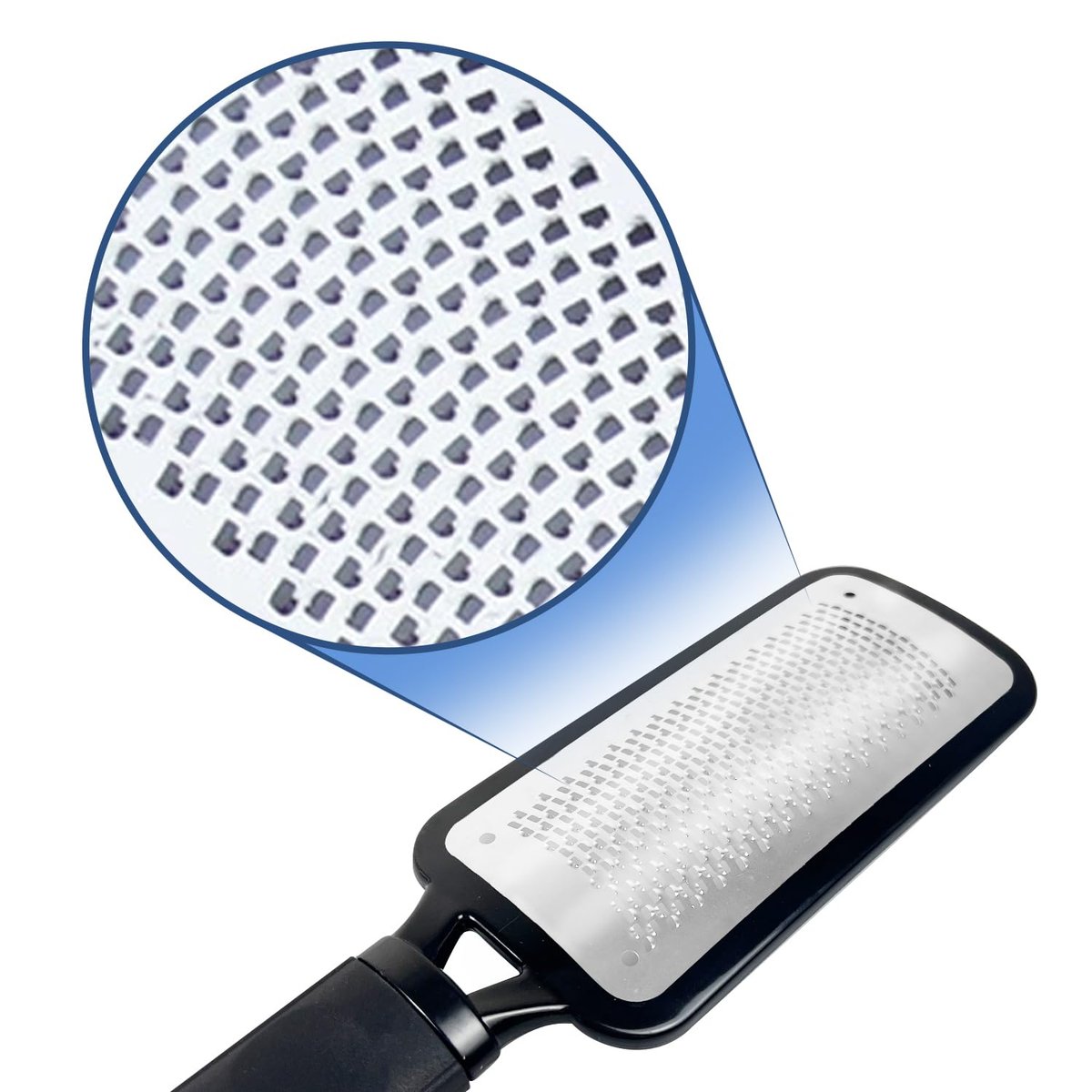 OHOO Stainless Steel Foot File Callus Remover – Professional Pedicure Scrubber for Dead Skin, Cracked Heels, and Foot Care (Black, 1 Count) - görsel 5