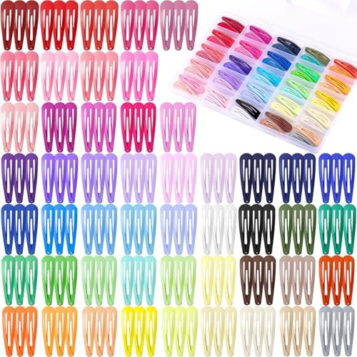 Funtopia 150pcs Hair Clips for Girls - 50 Colors Snap Hair Barrettes with Storage Case, Non-Slip Metal Clips for Women, Toddlers, Kids & Teens - görsel 13