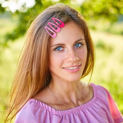 Funtopia 150pcs Hair Clips for Girls - 50 Colors Snap Hair Barrettes with Storage Case, Non-Slip Metal Clips for Women, Toddlers, Kids & Teens