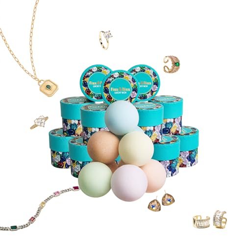 Fizz & Rizz Jewelry Mystery Bath Bomb – Surprise Rings, Necklaces, Earrings, Bracelets & Chance to Reveal High-Value Jewelry (1 Piece, Blue) Avelisse