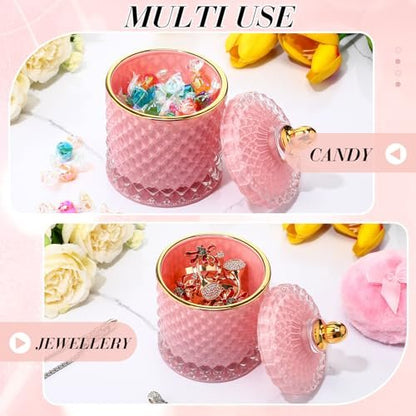 Chunful 3-Piece Large Body Powder Puff Set with 5-Inch Pink Container & 3.5-Inch Soft Reusable Puffs - Washable, Wet & Dry Use for Talcum or Loose Powder