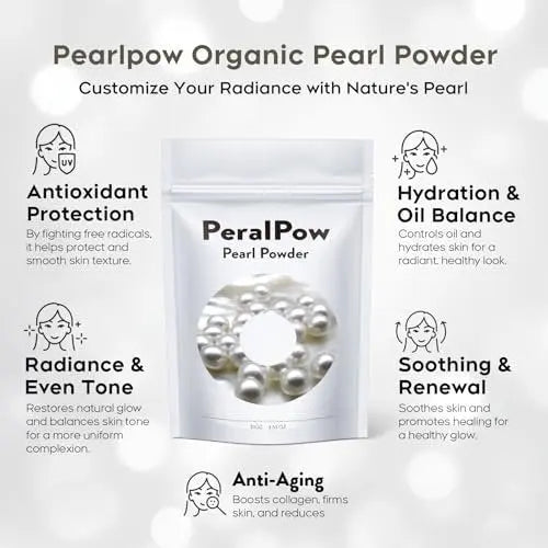 Peralpow Organic Pearl Powder 100g - 100% Natural DIY Skincare for Anti-Aging, Minimize Pores, Soothe Skin (3.52 oz) Avelisse