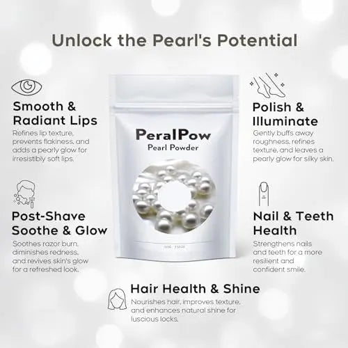 Peralpow Organic Pearl Powder 100g - 100% Natural DIY Skincare for Anti-Aging, Minimize Pores, Soothe Skin (3.52 oz) Avelisse
