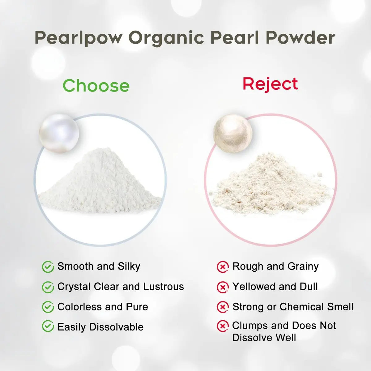 Peralpow Organic Pearl Powder 100g - 100% Natural DIY Skincare for Anti-Aging, Minimize Pores, Soothe Skin (3.52 oz) Avelisse