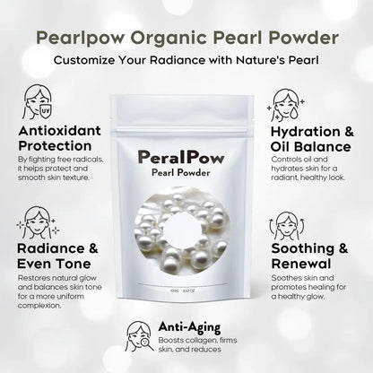 Peralpow Organic Pearl Powder 100g - 100% Natural DIY Skincare for Anti-Aging, Minimize Pores, Soothe Skin (3.52 oz) Avelisse