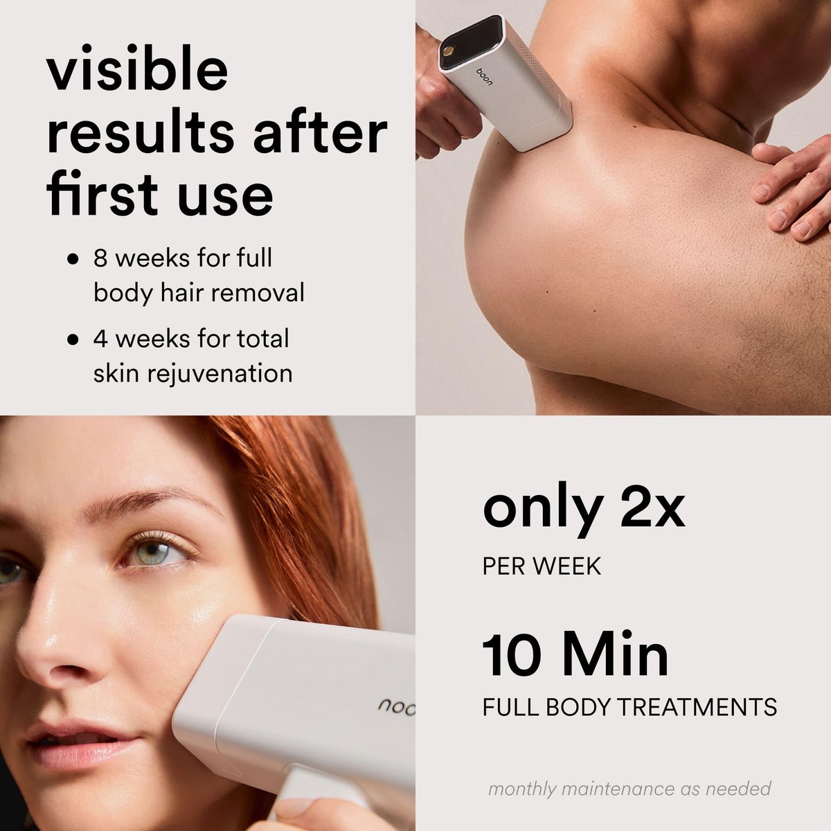 Nood Flasher Pro IPL Laser Hair Removal Device + Slow-Grow Serum for Women & Men – Gloss White Avelisse