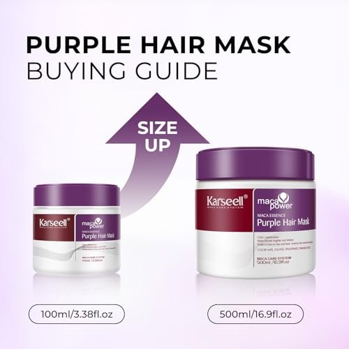 Karseell Purple Hair Mask 3.38 fl oz - Neutralizes Brass & Yellow Tones for Blonde, Silver, Gray & Highlighted Hair - görsel 4