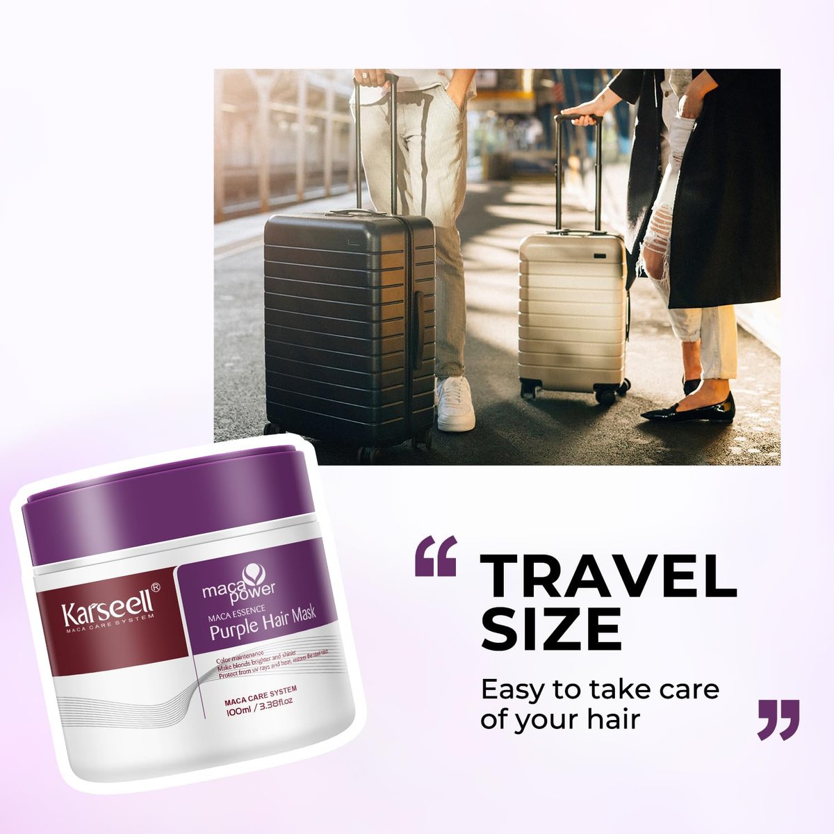 Karseell Purple Hair Mask 3.38 fl oz - Neutralizes Brass & Yellow Tones for Blonde, Silver, Gray & Highlighted Hair - görsel 5