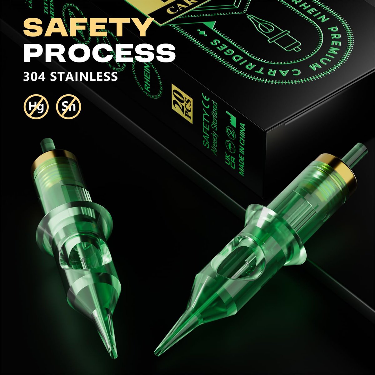 RHEIN Wireless Rotary Tattoo Gun Pen Kit - Complete Set with Battery, 20 Cartridge Needles & 7 Colors Ink for Beginners & Professionals Avelisse