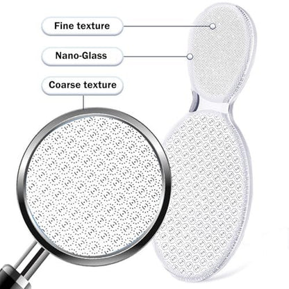 MR LION Nano Foot File - Portable Glass Callus Remover for Dead Skin, Cracked Heels, Wet & Dry Use - Transparent White, 1 Pack