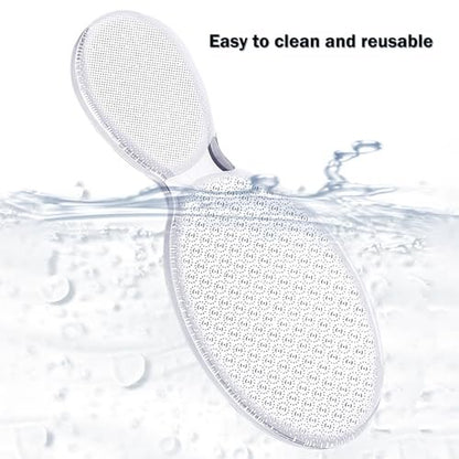 MR LION Nano Foot File - Portable Glass Callus Remover for Dead Skin, Cracked Heels, Wet & Dry Use - Transparent White, 1 Pack