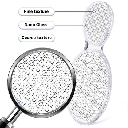 MR LION Nano Foot File - Portable Glass Callus Remover for Dead Skin, Cracked Heels, Wet & Dry Use - Transparent White, 1 Pack