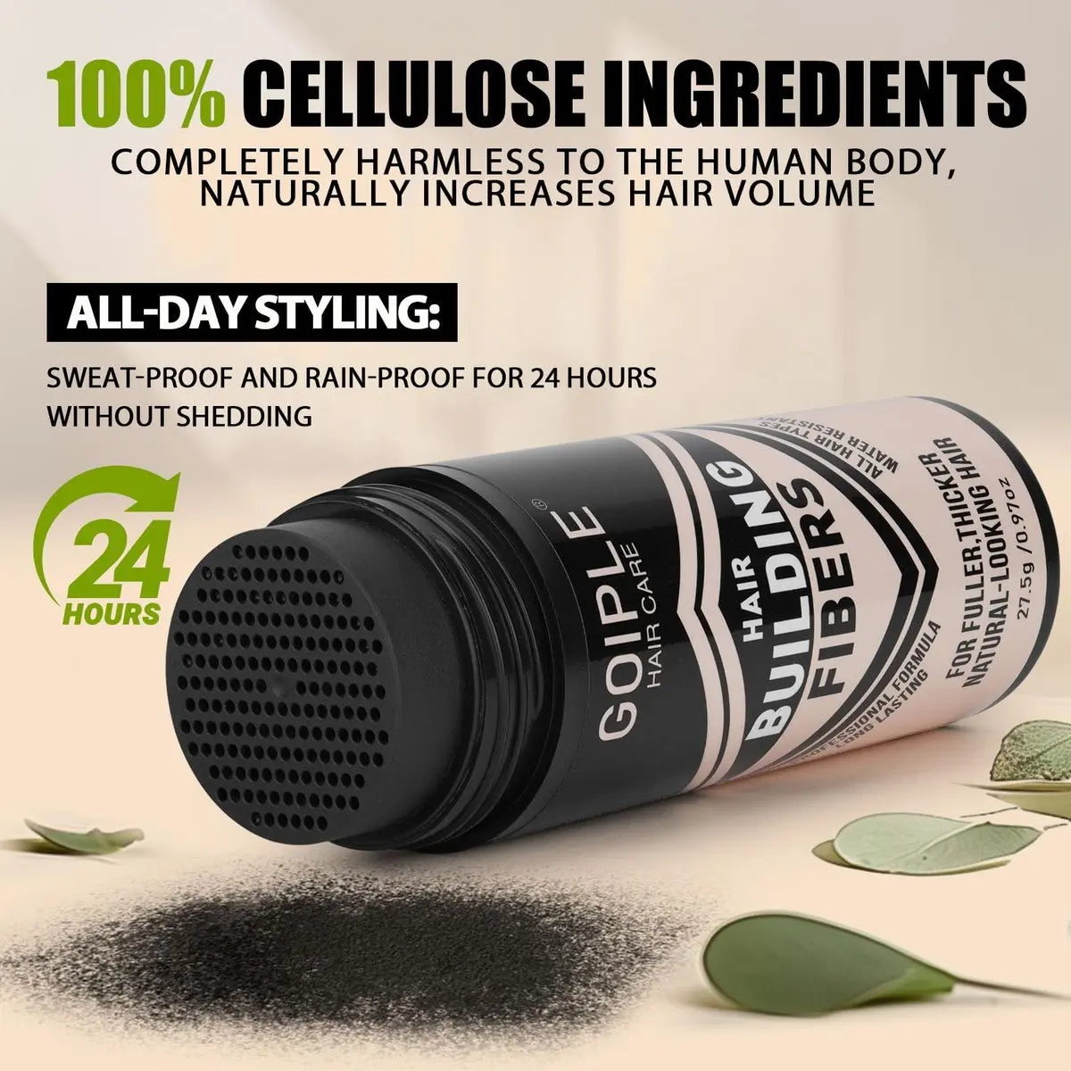 WOZUTUNT Hair Thickening Fibers & Pump Applicator Set - Professional Hair Styling Kit for Men's Hair & Beard - Black Hairline Enhancer & Volumizing Spray (4 x 0.24 oz) Avelisse