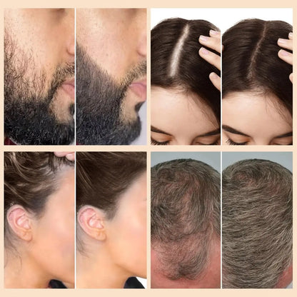 WOZUTUNT Hair Thickening Fibers & Pump Applicator Set - Professional Hair Styling Kit for Men's Hair & Beard - Black Hairline Enhancer & Volumizing Spray (4 x 0.24 oz) Avelisse