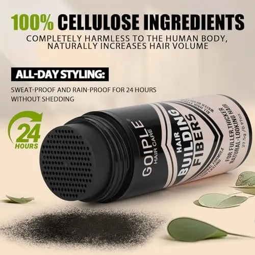 WOZUTUNT Hair Thickening Fibers & Pump Applicator Set - Professional Hair Styling Kit for Men's Hair & Beard - Black Hairline Enhancer & Volumizing Spray (4 x 0.24 oz) Avelisse