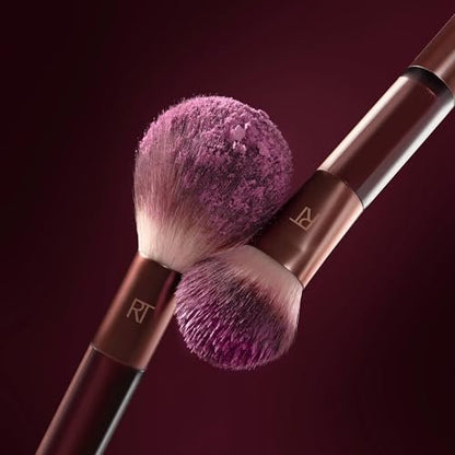 Real Techniques Cherry On Top It’s All Blush Brush – Dual-Ended Multipurpose Makeup Brush for Powder, Liquid & Cream Blush, Synthetic Bristles, Vegan & Cruelty-Free, 1 Count