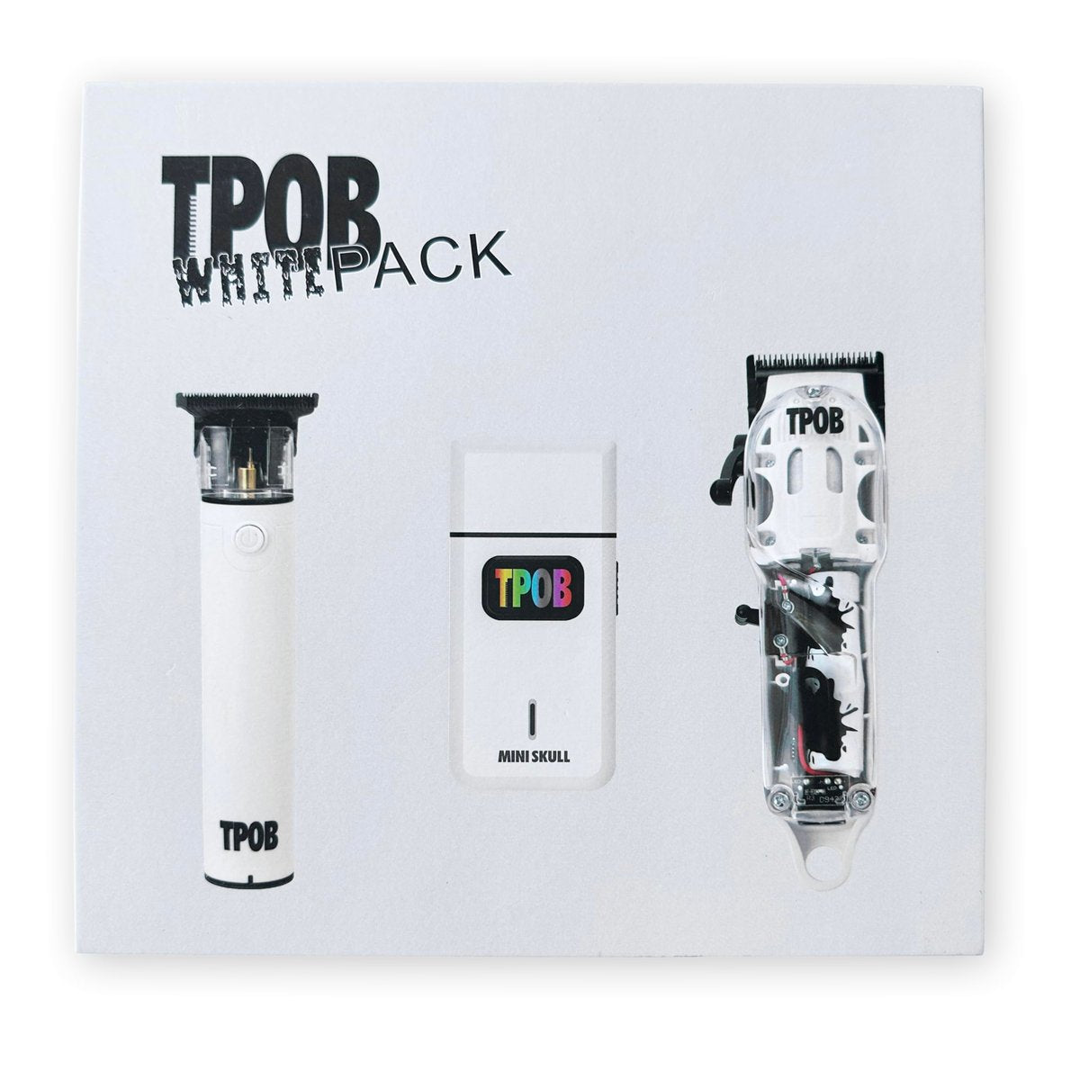 TPOB Slime 2 Barber Hair Clippers Trimmer Shaver Set for Men with Matte White Case and Fade Blade Avelisse