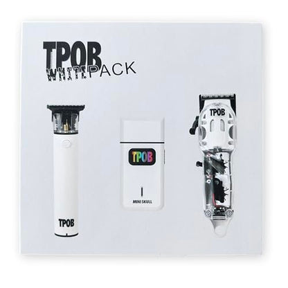 TPOB Slime 2 Barber Hair Clippers Trimmer Shaver Set for Men with Matte White Case and Fade Blade Avelisse